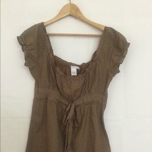 Charlotte Russe Brown Polka Dot Appliqué Size M